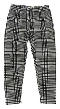 Šedo-černo-bílé kostkované tregíny SHEIN