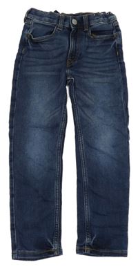 Modré slim fit teplákové rifle H&M