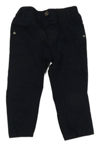 Černé plátěné kalhoty 