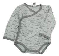 Bílo-šedé zavinovací body s obláčky Topomini