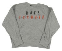 Šedá melírovaná mikina s nápisy MANGUUN