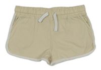 Světlebéžovo-bílé teplákové kraťasy 