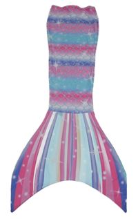 Růžovo-pomněnkovo-fialový plavkový overal se šupinkami - mořská panna