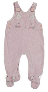 Růžové melírované sametové dupačky s kočičkou George