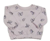 Lila oversize mikina s motýlky PRIMARK