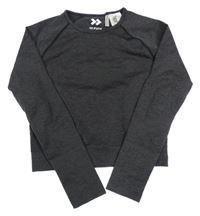 Černé melírované thermo crop triko 157 FUNK 