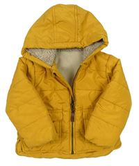 Hořčicová šusťáková zimní bunda s kapucí Nutmeg