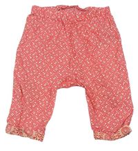 Růžové květované lehké kalhoty GAP 