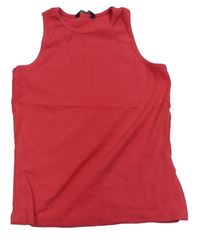 Jahodový žebrovaný crop top George