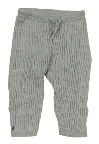 Šedé melírované žebrované pletené tepláky H&M