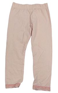 Světlerůžové crop legíny s krajkou M&S