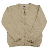 Béžový třpytivý propínací svetr C&A