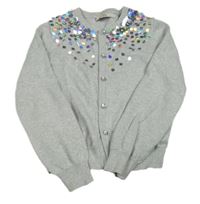 Světlešedý třpytivý propínací svetr s flitry George