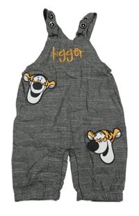 Tmavošedé melírované laclové kraťasy s Tygrem Disney