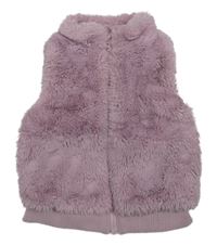 Starorůžová kožešinová zateplená vesta Dunnes