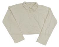 Smetanová crop polo mikina