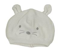Bílá pletená čepice s čumákem C&A