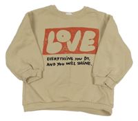 Béžová mikina s nápisem Zara