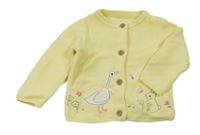 Žlutý propínací svetr s husou a králíkem Nutmeg