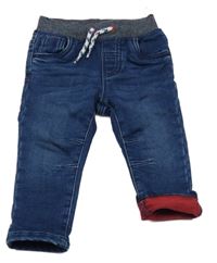 Tmavomodré teplákové rifle s úpletovým pasem C&A