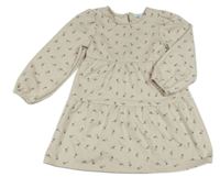 Béžovo-bílé vzorované šaty s květinami Primark