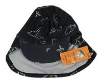 Nové - Černá UV kšiltovka s dinosaury George