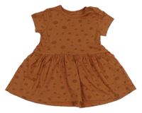 Hnědé puntíkaté bavlněné šaty Cool Club