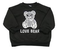 Černá mikina s medvědem Shein