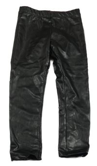 Černé koženkové legíny H&M