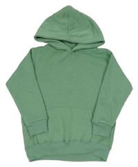 Zelená melírovaná mikina s kapucí
