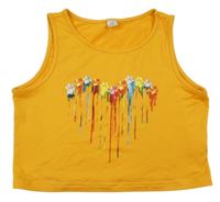 Hořčicový crop top s tlapkami