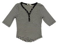 Černo-smetanové pruhované crop tričko H&M