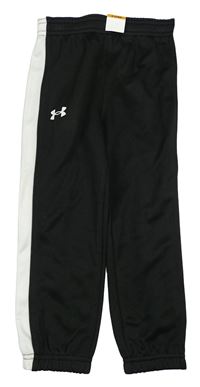 Nové - Černo-bílé sportovní funkční tepláky s logem Under Armour