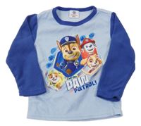 Světlemodro-modré fleecové pyžamové triko s Paw Patrol Nickelodeon