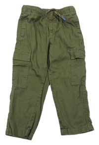 Khaki plátěné cargo kalhoty H&M