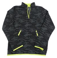 Černo-tmavošedá army sportovní mikina Ergeenomixx