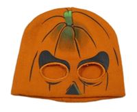 Oranžová pletená čepice - dýně 