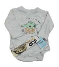 Nové - šedé melírované zavinovací body s Yodou - StarWars Disney