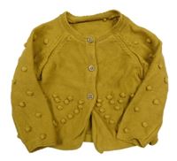 Medový propínací svetr s 3D puntíky Tu