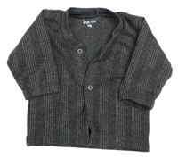 Šedo-černé pruhované propínací triko 