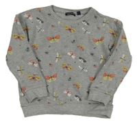 Šedá mikina s motýlky 