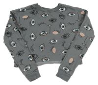 Šedá crop mikina s oky Pep&Co