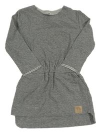 Šedé melírované teplákové šaty 