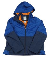 Modro-tmavomodrá šusťáková jarní funkční bunda s kapucí Quechua