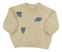 Smetanová mikina s modrými mašličkami H&M