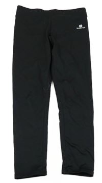 Černé funkční legíny s logem Decathlon