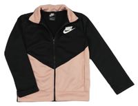 Černo-růžová sportovní funkční propínací mikina s logem Nike