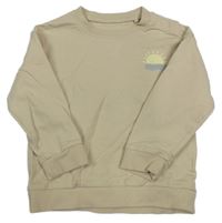 Světlebéžová lehká mikina s nápisem Tu