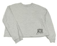 Šedá melírovaná crop mikina River Island