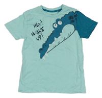 Světlemodré tričko s krokodýlem ovs